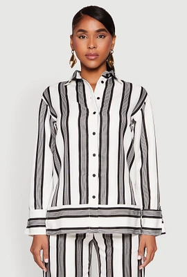 Womens Spoon Jeans Button Front Shirt, Multi, Size XL