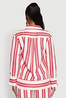 Womens Spoon Jeans Button Front Shirt, Red, Size L