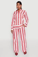 Womens Spoon Jeans Drawstring Wide Leg Pants, Red, Size L
