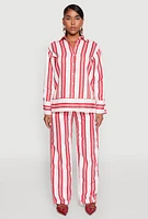 Womens Spoon Jeans Drawstring Wide Leg Pants, Red, Size S