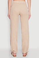 Womens Spoon Jeans Gauze Knit Cargo Joggers, Khaki,