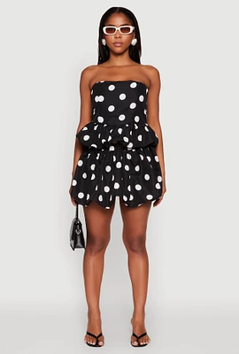 Womens Spoon Jeans High Waisted Polka Dot Bubble Skirt, M