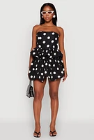 Womens Spoon Jeans High Waisted Polka Dot Bubble Skirt, M