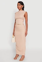 Womens Ruched Funnel Neck Sleeveless Top,