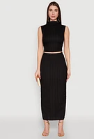 Womens Textured Knit High Waisted Maxi Skirt,