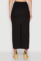 Womens Textured Knit High Waisted Maxi Skirt,