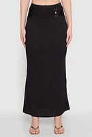 Womens O Ring Metallic Detail Maxi Skirt,