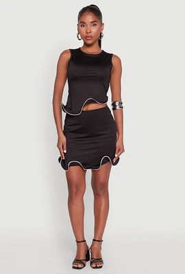 Womens Wave Structured Mini Skort,