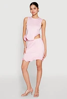 Womens Wave Structured Mini Skort, Pink, Size XL