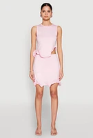 Womens Wave Structured Mini Skort, Pink, Size XL