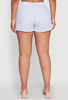 Womens High Waisted Pinstripe Shorts,