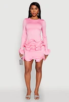 Womens Wave Structured Trim Skort, Pink, Size XL