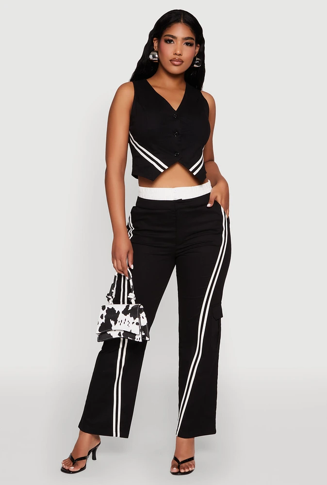 Womens Varsity Stripe Cargo Pants,