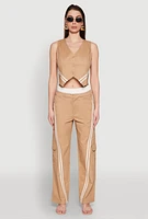 Womens Varsity Stripe Cargo Pants, Khaki,