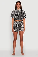 Womens Trendy High Waisted Crepe Knit Shorts with Elastic Waist, Black, Size XL