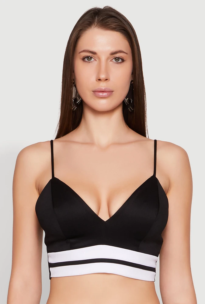Womens Varsity Stripe Detail Bralette,