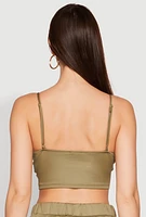 Womens Varsity Stripe Detail Bralette, Green, Size L