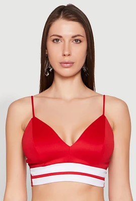 Womens Varsity Stripe Detail Bralette,