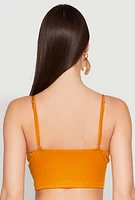 Womens Varsity Stripe Detail Bralette, Yellow, Size M