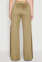 Womens Pintuck Varsity Stripe Drawstring Pants, Green, Size XL