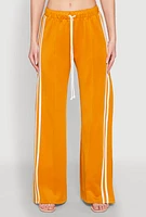 Womens Pintuck Varsity Stripe Drawstring Pants, Yellow, Size M