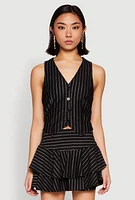 Womens Pinstripe Cropped Vest,