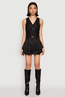 Womens Pinstripe Cropped Vest,