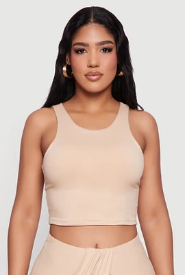 Womens Soft Knit Cropped Tank Top,