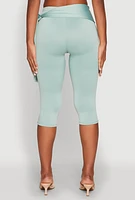 Womens Side Tie Capri Pants, Green, Size L