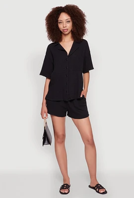 Womens Trendy Gauze Knit Shorts for Casual Summer Wear,