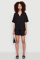Womens Trendy Gauze Knit Shorts for Casual Summer Wear,