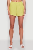 Womens Trendy Gauze Knit Shorts for Casual Summer Wear, S
