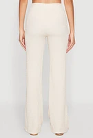 Womens High Waisted Textured Knit Pants,