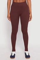 Womens Seamless High Waisted Rib Knit Leggings, S-M