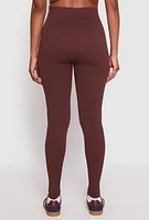 Womens Seamless High Waisted Rib Knit Leggings, S-M