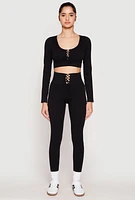 Womens Seamless Lace Up Leggings,