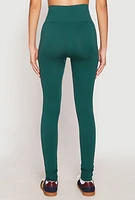 Womens Seamless Lace Up Leggings, Green, Size S-M