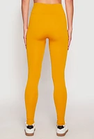 Womens Seamless Lace Up Leggings, Yellow, Size S-M