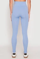 Womens Seamless Lace Up Leggings, Blue, Size S-M