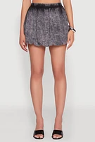Womens Mineral Wash Bubble Mini Skirt, Black, Size L