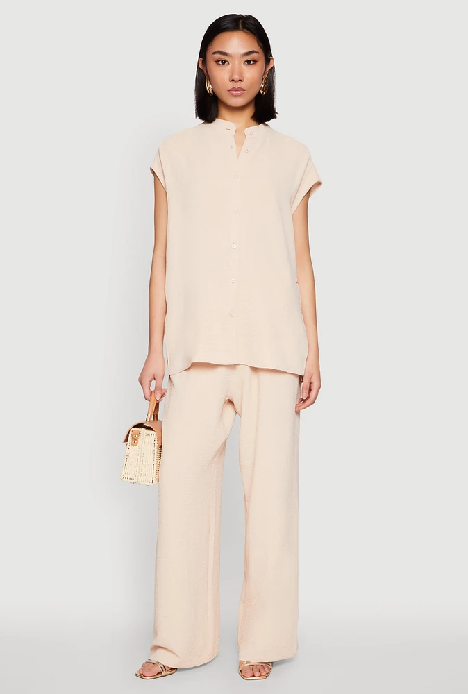 Womens Airy Wide Leg Pants,