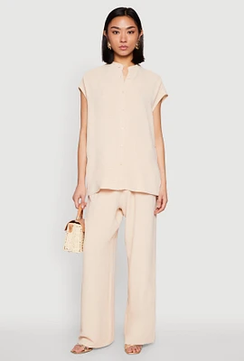 Womens Airy Wide Leg Pants,