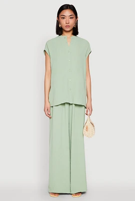 Womens Airy Wide Leg Pants,