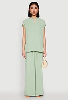Womens Airy Wide Leg Pants,