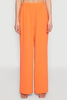 Womens Airy Wide Leg Pants, Orange,