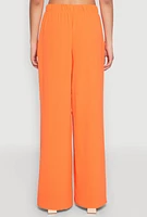Womens Airy Wide Leg Pants, Orange,