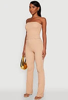 Womens Contrast Trim Cropped Tube Top,