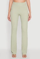 Womens High Waisted Contrast Trim Pants,