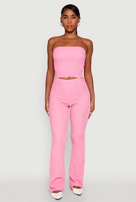 Womens High Waisted Contrast Trim Pants, Pink, Size M