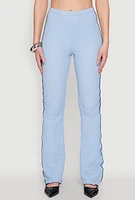 Womens High Waisted Contrast Trim Pants,